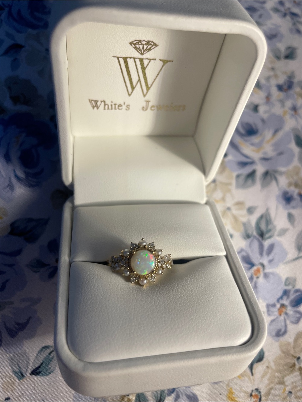 Vintage Natural Opal Engagement Ring